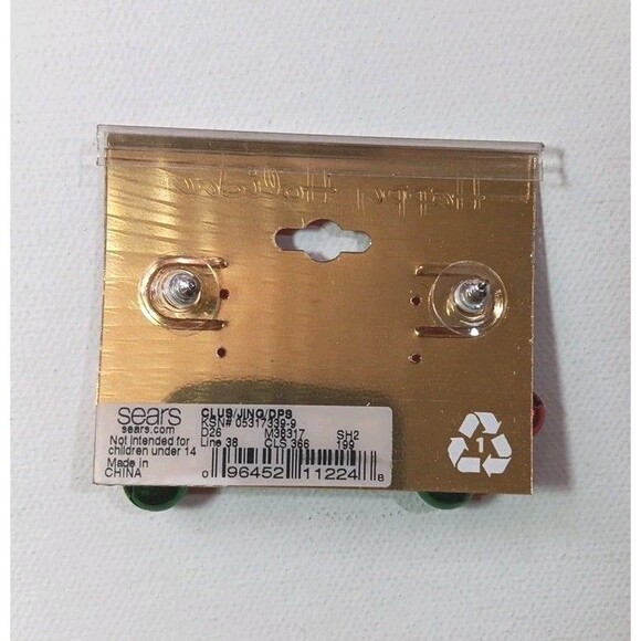 Holiday Earrings Pierced Post Multicolor costume jewelry - Picture 2 of 4